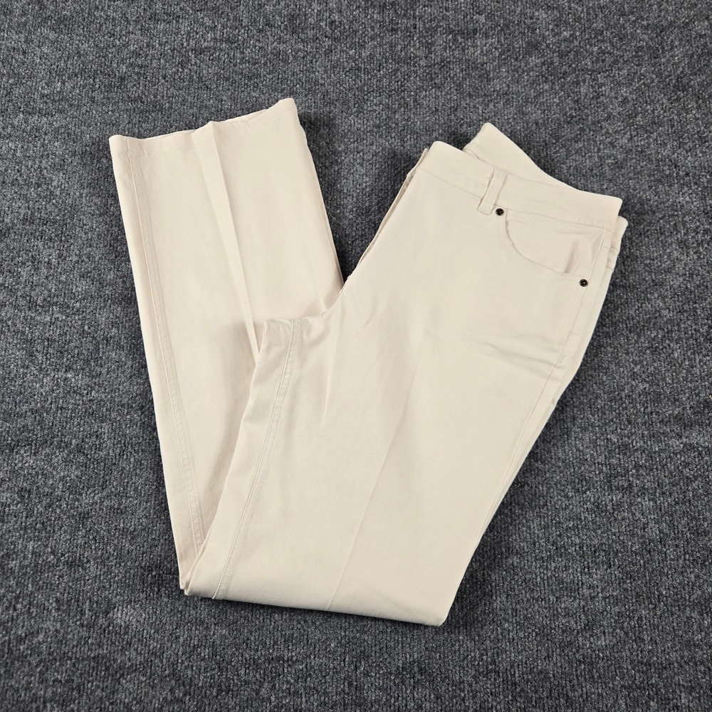 STRETCH impressions ivory silk cotton stretch pants womens 8 MAYBE lightweight